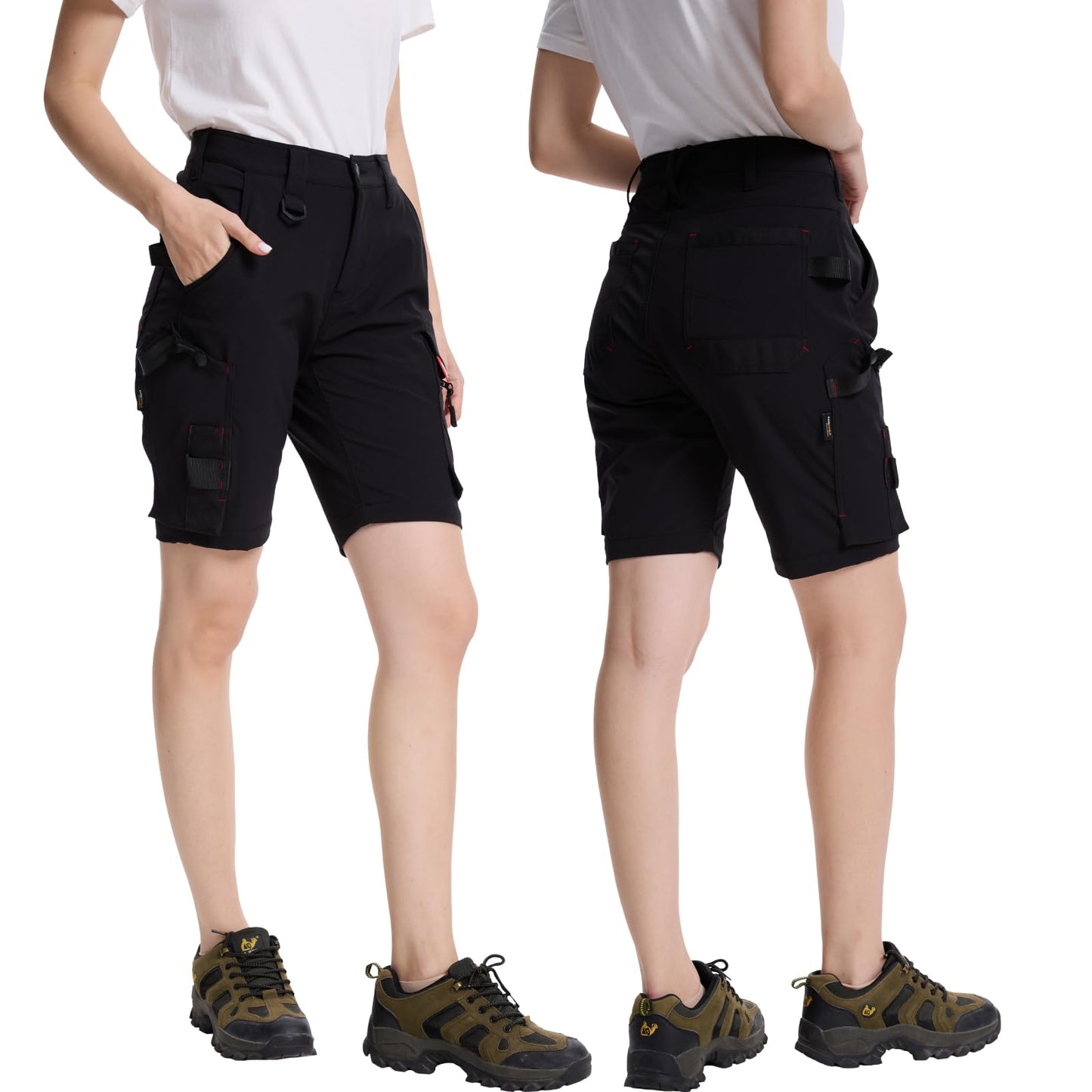 WORK IDEA Women's Slim Fit Stretch Work Shorts Durable Elegance for Highest