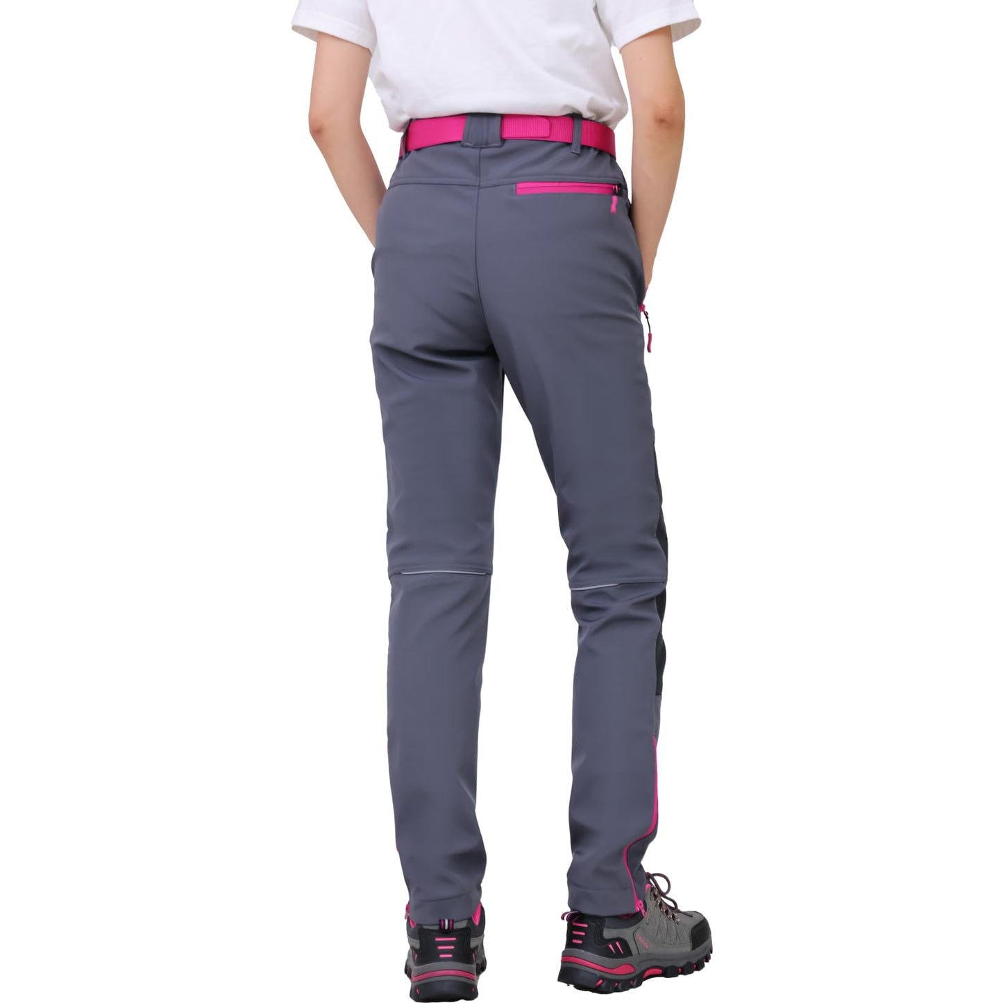 WORK IDEA Women's Outdoor Trousers for Demanding Hikes, Waterproof Material, Elastic Fit, Winter Warmth, Contrast Colour Zippers and More