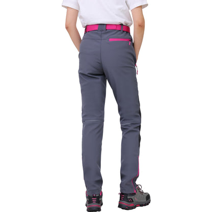 WORK IDEA Women's Outdoor Trousers for Demanding Hikes, Waterproof Material, Elastic Fit, Winter Warmth, Contrast Colour Zippers and More