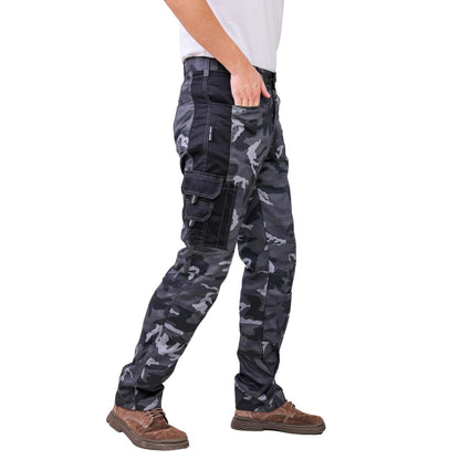 WORK IDEA Mens Work Trousers - Camouflage Trousers Mens Cargo Trousers with Inside Knee Pockets
