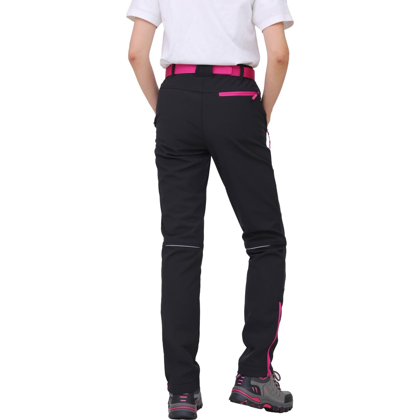 WORK IDEA Women's Outdoor Trousers for Demanding Hikes, Waterproof Material, Elastic Fit, Winter Warmth, Contrast Colour Zippers and More