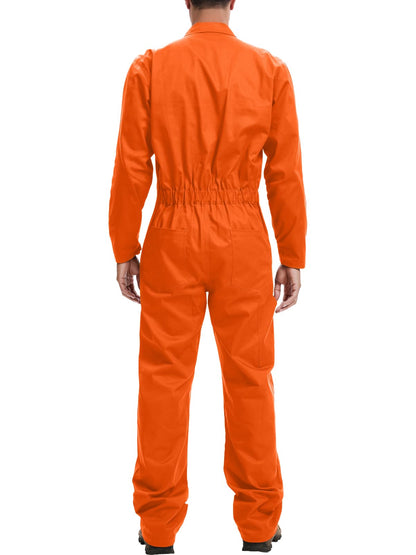 WORK IDEA Men's Coveralls Long Sleeve 100% Cotton Twill Workwear Jumpsuit Relaxed Fit