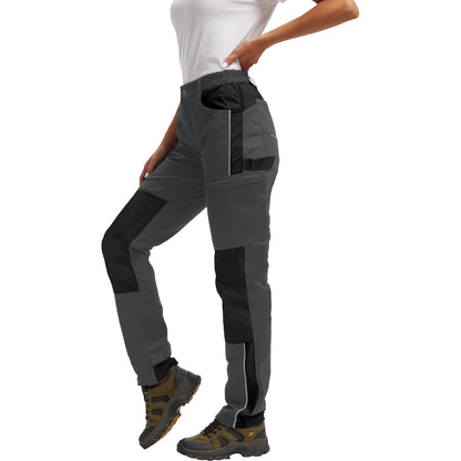 WORK IDEA Women's Work Trousers in Figure-Hugging Fit, Elastic and Lightweight, with Multiple Functional Pockets