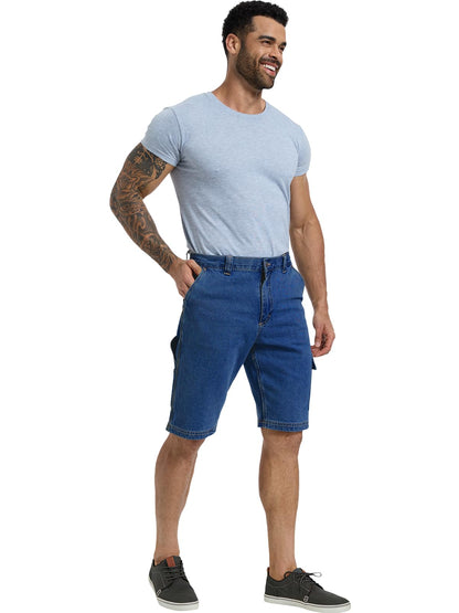 WORK IDEA Men's Cargo Denim Work Shorts, Relaxed Fit, Heavy Duty Cotton, Multiple Pockets and Durable Fabric