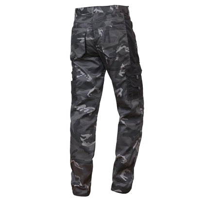 WORK IDEA Mens Work Trousers - Camouflage Trousers Mens Cargo Trousers with Inside Knee Pockets