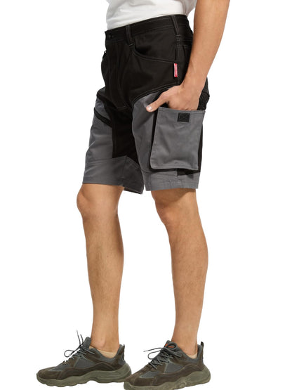 WORK IDEA Men's 10 Inch Cotton Work Shorts Strench with Utility Pockets