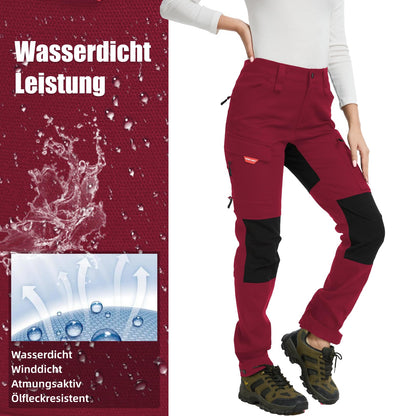 WORK IDEA Women's Hiking Trousers, Stretch Slim Fit, Water Resistant, for Outdoor Activities