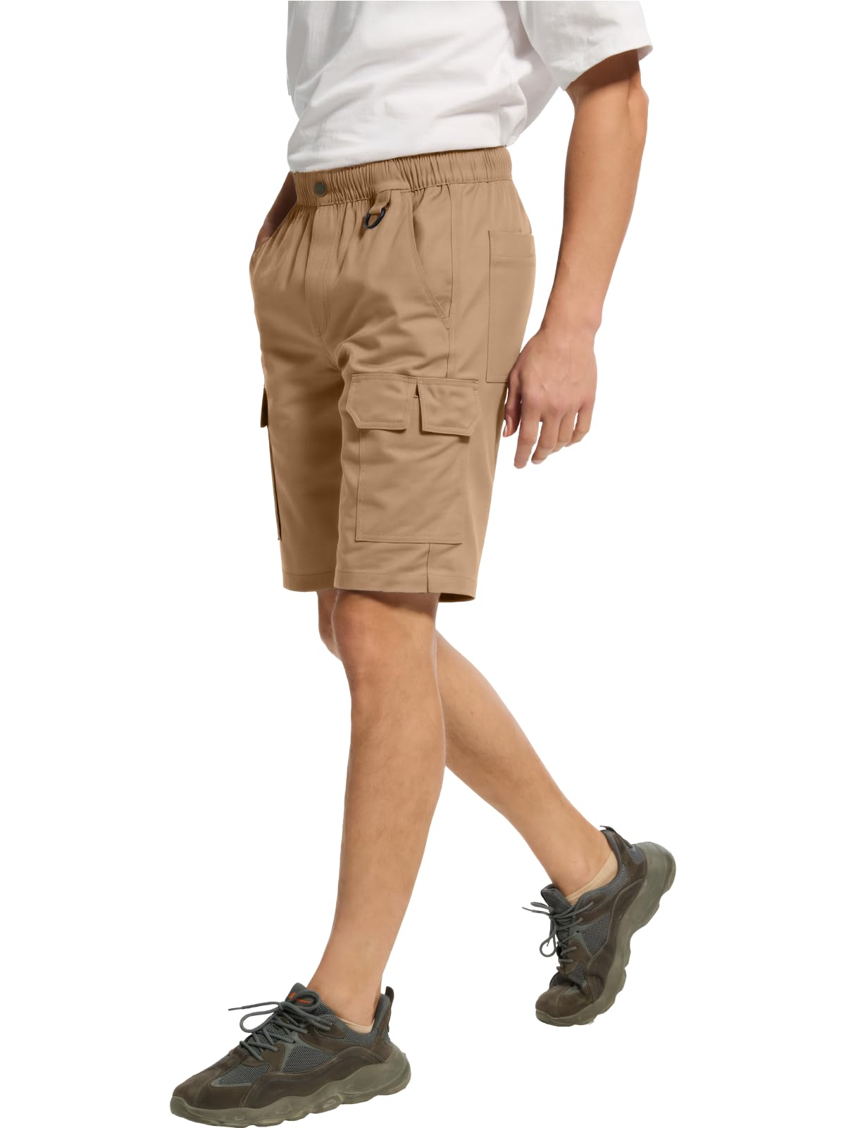 WORK IDEA Men's Cargo Shorts Cotton Drawstring Stretch Short Relaxed Fit