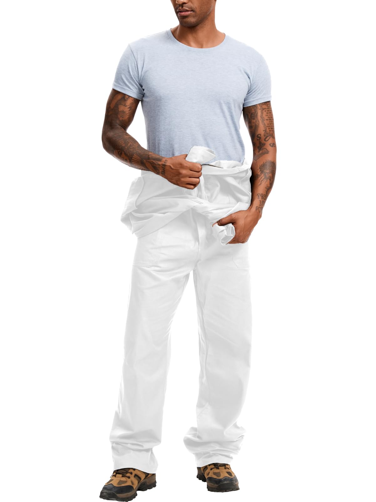 WORK IDEA Men's Coveralls Long Sleeve 100% Cotton Twill Workwear Jumpsuit Relaxed Fit