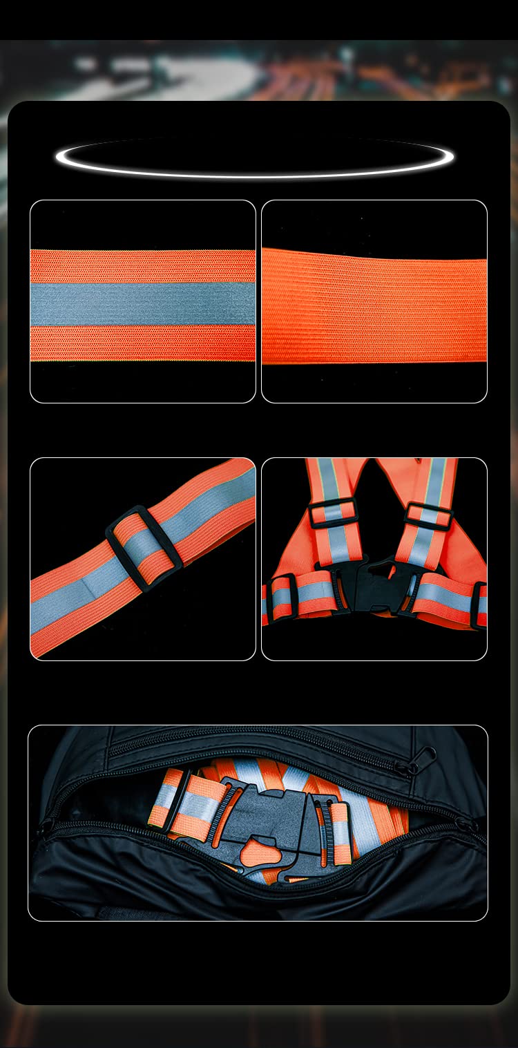 WORK IDEA Pack of 2 High Visibility Vest, Reflective Vest Certificate, Adjustable Vest for Cycling, Running, Hiking or Outdoor Use