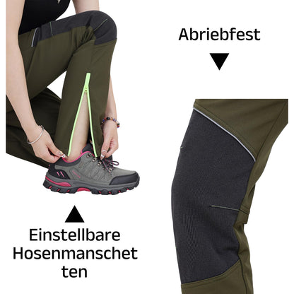WORK IDEA Women's Outdoor Trousers for Demanding Hikes, Waterproof Material, Elastic Fit, Winter Warmth, Contrast Colour Zippers and More