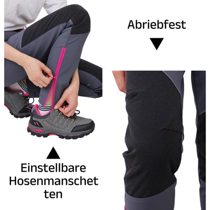 WORK IDEA Women's Outdoor Trousers for Demanding Hikes, Waterproof Material, Elastic Fit, Winter Warmth, Contrast Colour Zippers and More