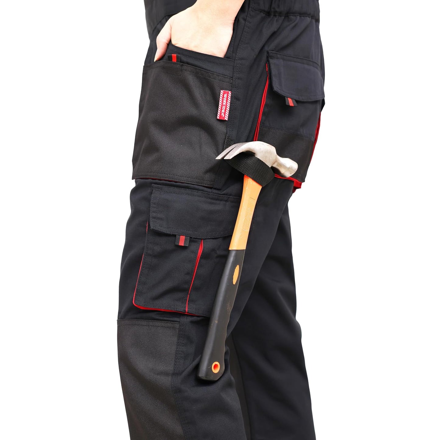 WORK IDEA Mens Work Dungarees Oxford Knee Pockets Durable Canvas