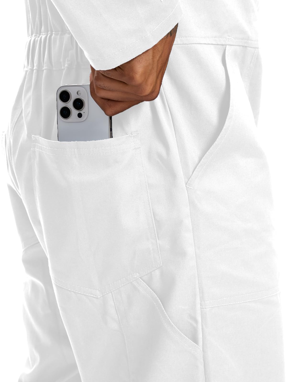 WORK IDEA Men's Coveralls Long Sleeve 100% Cotton Twill Workwear Jumpsuit Relaxed Fit