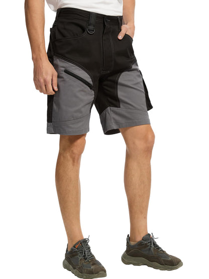 WORK IDEA Men's 10 Inch Cotton Work Shorts Strench with Utility Pockets