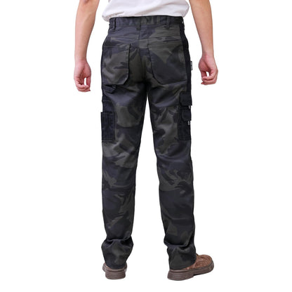 WORK IDEA Mens Work Trousers - Camouflage Trousers Mens Cargo Trousers with Inside Knee Pockets