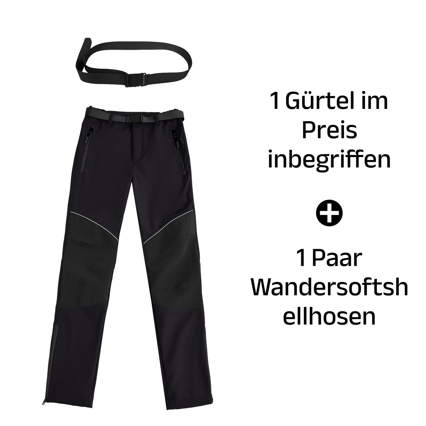 WORK IDEA Women's Outdoor Trousers for Demanding Hikes, Waterproof Material, Elastic Fit, Winter Warmth, Contrast Colour Zippers and More