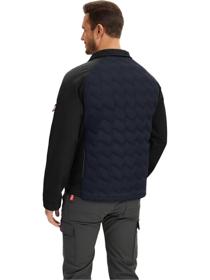 WORK IDEA Men’s High-Performance Quilted Jacket - Reflective Safety Trim, Weatherproof Design, Full-Zip Work Coat