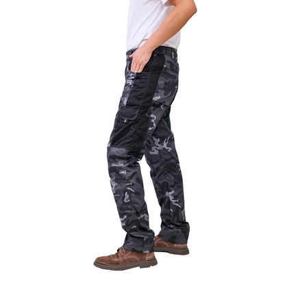 WORK IDEA Mens Work Trousers - Camouflage Trousers Mens Cargo Trousers with Inside Knee Pockets