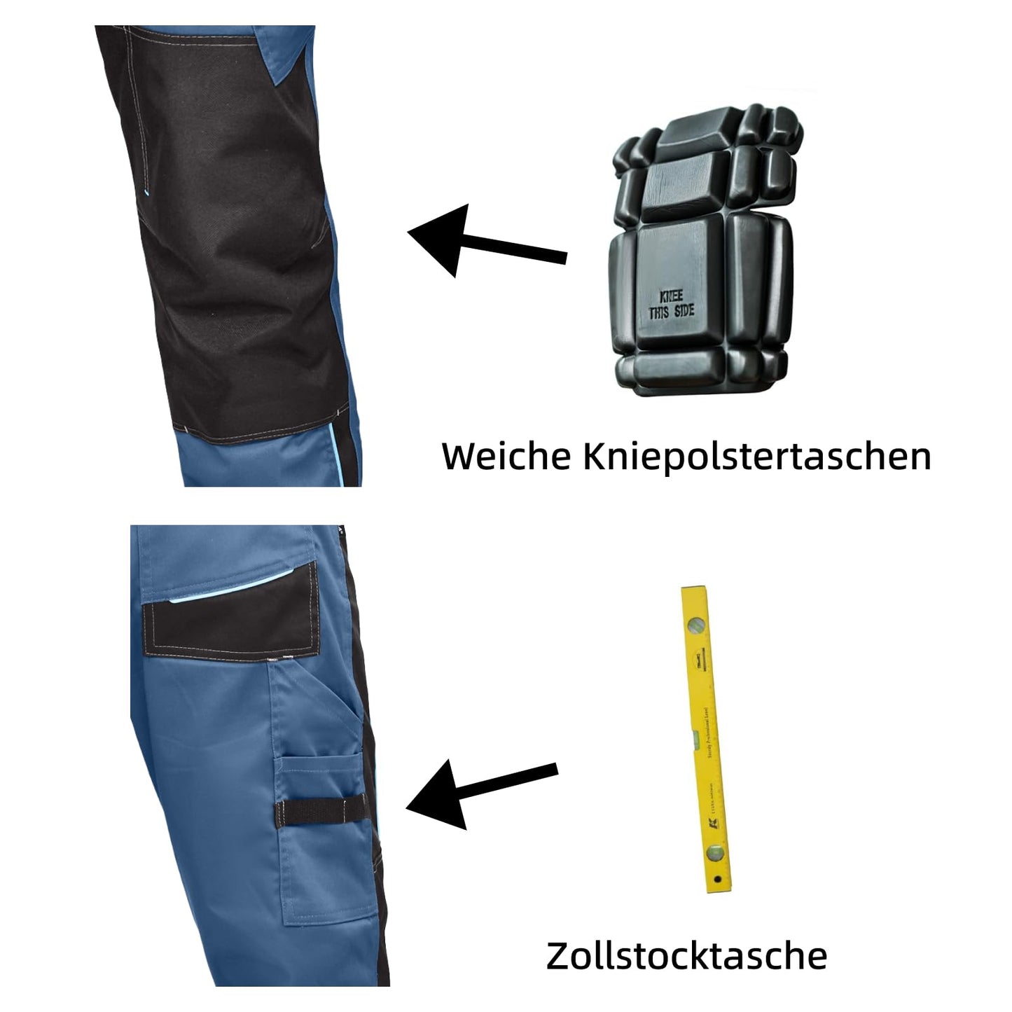 WORK IDEA Men's Stretch Work Trousers with Multiple Pockets and Tool Pockets