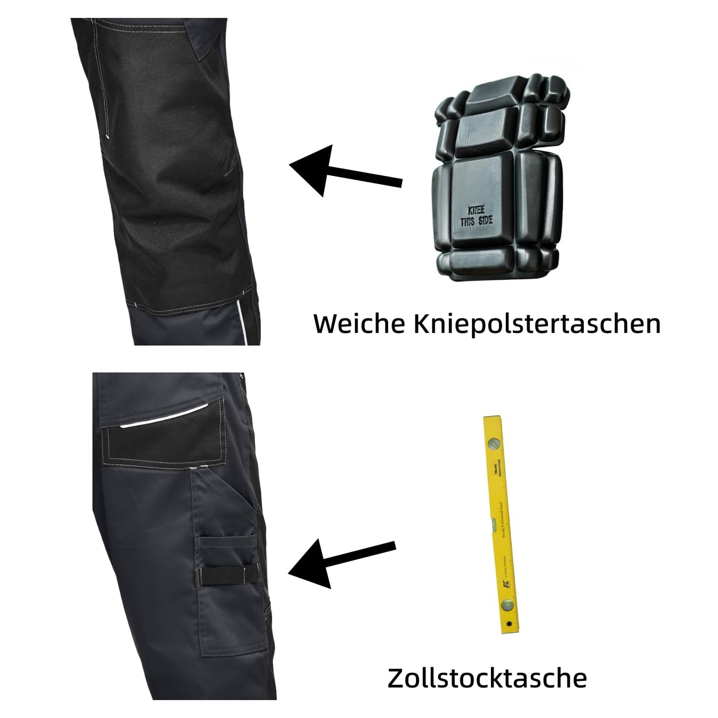 WORK IDEA Men's Stretch Work Trousers with Multiple Pockets and Tool Pockets