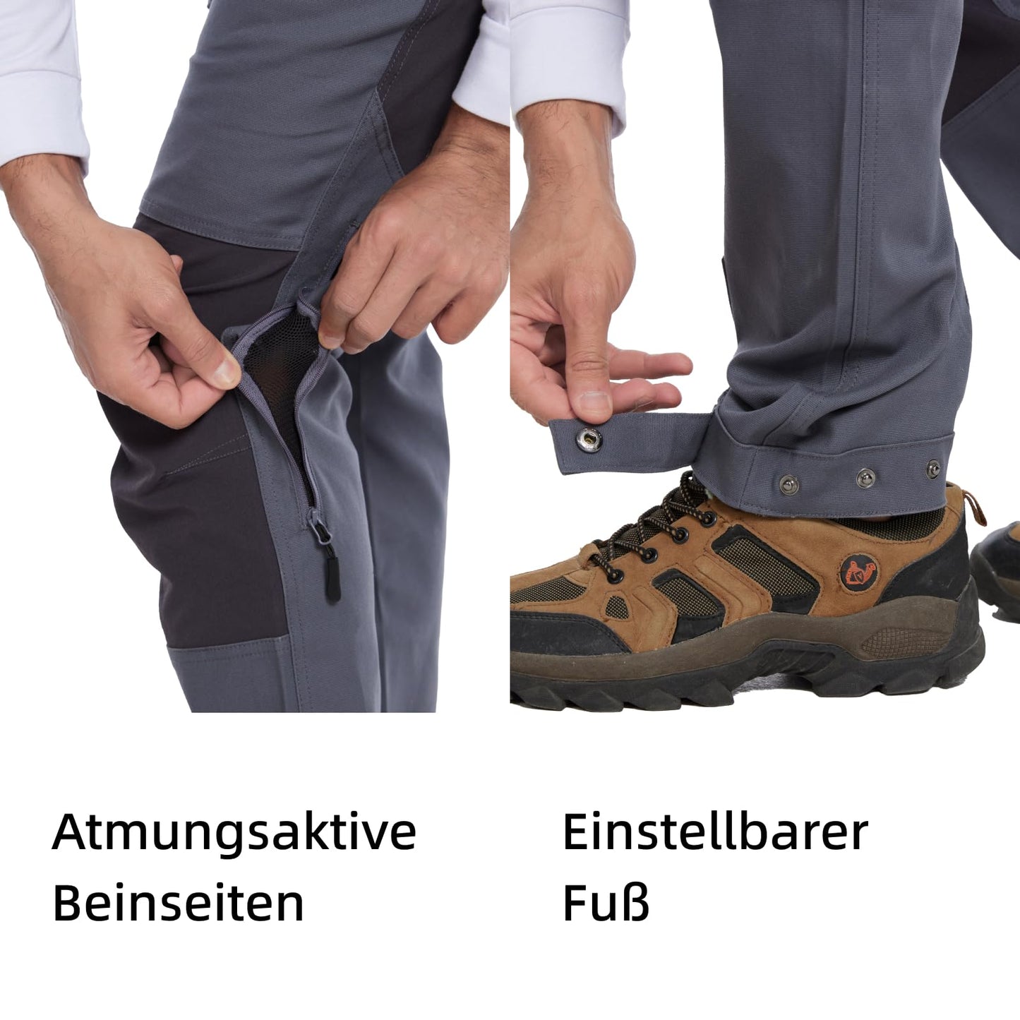 WORK IDEA Women's Hiking Trousers, Stretch Slim Fit, Water Resistant, for Outdoor Activities