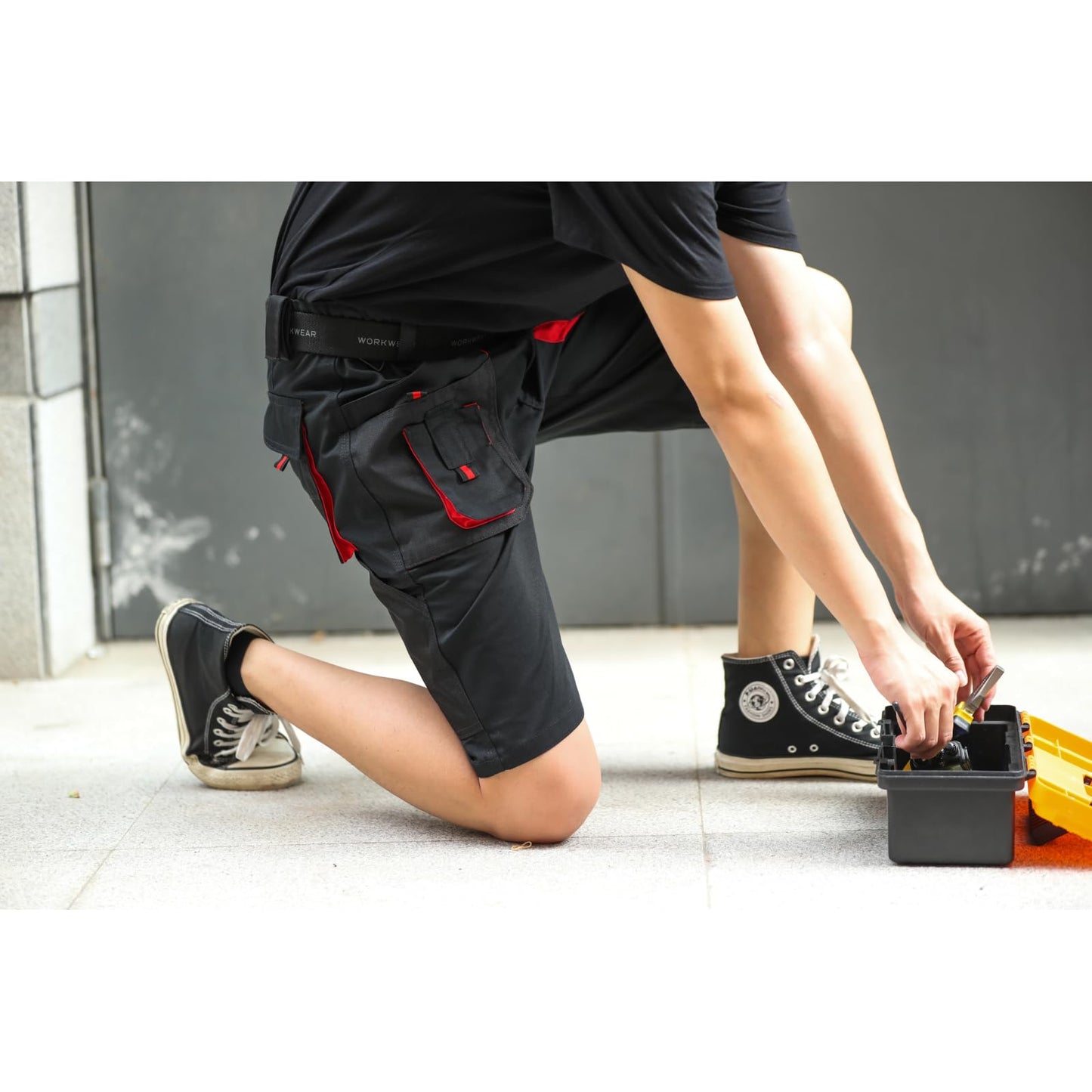 WORK IDEA Short Men's Work Shorts Multi Pocket Men's Cargo Trousers for Summer