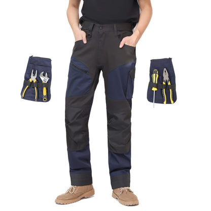 WORK IDEA Men's Work Trousers, Trousers with Multifunctional Pockets, Trousers with Removable Flight Pockets, Oxford Knee Pockets, Cotton Stretch Trousers
