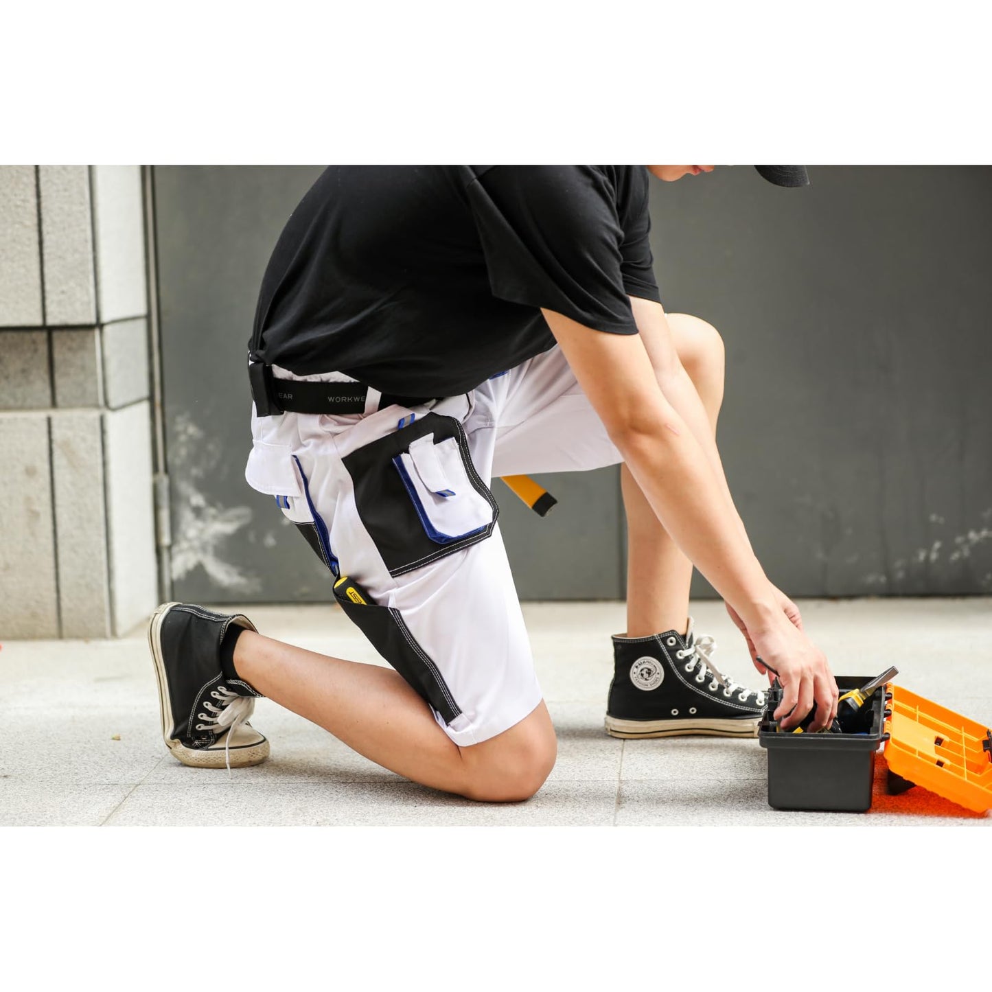 WORK IDEA Short Men's Work Shorts Multi Pocket Men's Cargo Trousers for Summer